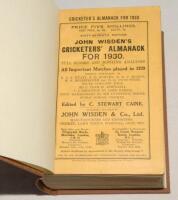 Wisden Cricketers’ Almanack 1930. 67th edition. Original paper wrappers, bound in brown boards, with gilt titles to spine. Some minor rust marks to page block edge, very light soiling to wrappers otherwise in good/very good condition