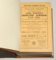 Wisden Cricketers’ Almanack 1931. 68th edition. Original paper wrappers, bound in brown boards, with gilt titles to spine. Some minor rust marks to page block edge, very light soiling and very minor wear to wrappers otherwise in good/very good condition