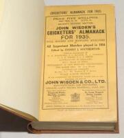 Wisden Cricketers’ Almanack 1935. 72nd edition. Original paper wrappers, bound in brown boards, with gilt titles to spine. Good/very good condition