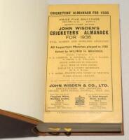 Wisden Cricketers’ Almanack 1936. 73rd edition. Original paper wrappers, bound in brown boards, with gilt titles to spine. Very good condition throughout