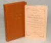 Wisden Cricketers’ Almanack 1877. Billing & Sons Ltd, 1960 facsimile edition. Sold with Wisden Cricketers’ Almanack 1885. Willows softback reprint (1983) in light brown hardback covers with gilt lettering. Un-numbered limited edition. Both in good/very go