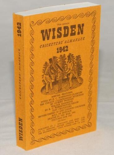 Wisden Cricketers’ Almanack 1942. Willows reprint (1999) in softback covers. Limited edition 150/500. Very good condition