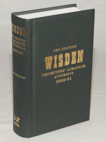 Wisden Cricketers’ Almanack Australia 2000-2001. 3rd Edition. Melbourne 2000. Leather bound limited edition no 63 of only 100 copies. Very good condition