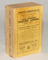 Wisden Cricketers’ Almanack 1937. 74th edition. Original paper wrappers. Some breaking to page block, some minor wear and staining to wrappers, some soiling to page block, slight wear and small loss to spine paper otherwise in good condition throughout