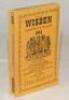 Wisden Cricketers’ Almanack 1941. 78th edition. Original limp cloth covers. Only 3200 paper copies printed in this war year. Some bowing to the spine, slight breaking to the inside hinge of the front cover otherwise in good+ condition. Rare war-time editi