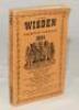 Wisden Cricketers’ Almanack 1944. 81st edition. Original limp cloth covers. Only 5600 paper copies printed in this war year. Some bumping to page internally at top right hand corner, very minor marks and slight age toning to covers otherwise in good+ con