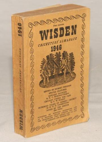 Wisden Cricketers’ Almanack 1946. Original limp cloth covers. Odd minor faults otherwise in good condition