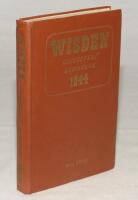 Wisden Cricketers’ Almanack 1944. 81st edition. Original hardback. Only 1500 hardback copies were printed in this war year. For some unknown reason, a previous owner has had new end papers put into the book apparently placing them over the Gunn & Moore ad