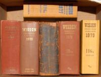 Wisden Cricketers’ Almanack 1949, 1958, 1968, 1977, 1979 (2), 1981, 1982, 1985, 1986 and 1999. The majority of the books are original hardback editions, the 1977, one of the 1979 and the 1986 editions are softback, the 1968 edition is rebound ex Rugby Sch