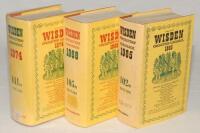 Wisden Cricketers’ Almanack 1965, 1968 and 1974. Original hardback editions with dustwrapper. All ex-libris, all three with labels to inside front board, library number to the spine of two dustwrapper. Good+ condition. Qty 3