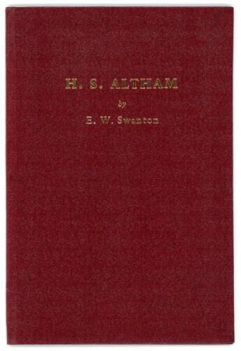 ‘The Compleat Cricketer. A short sketch of H.S. Altham’. E.W. Swanton. Bournemouth 1960. Limited edition of twenty five copies, this being an ‘Out of Series’ copy, signed by Altham and Swanton. Good/very good condition