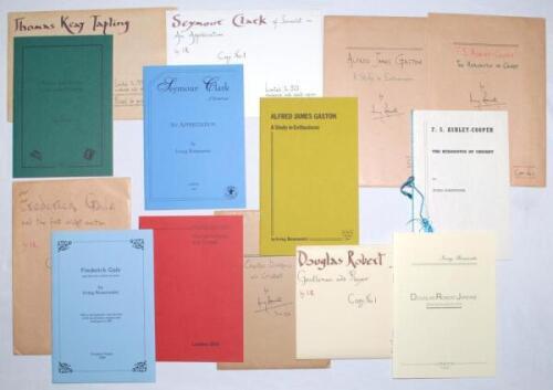 Irving Rosenwater Collection. A superb collection of thirty eight limited edition monographs, articles and a speech written by Rosenwater, each numbered copy ‘No. 1’ and signed by Rosenwater, all originally retained by and held in his personal collection.