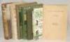 Jack Hobbs. Seven titles by or about Jack Hobbs. Includes a proof copy of ‘Playing For England!’, London 1931 in paper wrappers. Front wrapper cleanly detached, rear wrapper becoming detached, wear and some loss to spine paper. Neat annotated corrections - 4