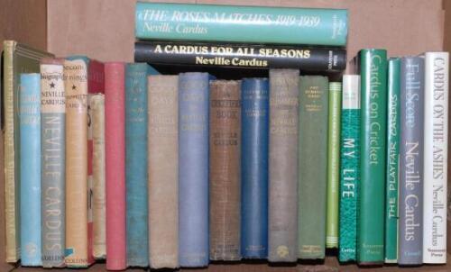 Neville Cardus. Box comprising twenty one titles, the majority first editions, all by Neville Cardus. Earlier first edition titles with dustwrappers include ‘Cricket’ 1930, ‘English Cricket 1945’, ‘Autobiography’ 1947, ‘The Essential Neville Cardus’ 1949,