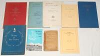 Kent and Sussex cricket histories. Box comprising over thirty hardback titles, booklets and brochures relating to cricket in Kent and Sussex. ‘The History of Kent County Cricket’, Lord Harris, London 1907. Dedication in ink to inside front cover ‘For A.W.