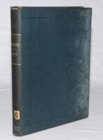 ‘Cricket: A Weekly Record of the Game’. 1889. Volume VIII numbers 200-229, 24th January- 27th December 1889. Bound in dark blue cloth, gilt title to spine, red speckled page edges. Title and contents pages to front. Lacking original wrappers. Complete wit