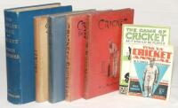 Instructional and cricket histories. Five hardback titles. ‘Cricket’, Hon R.H. Lyttelton, London 1898, and ‘Cricket For Beginners’. Claude E. Benson, London 1913, both with ownership name in ink of R.L. Arrowsmith to front endpaper and bookplate of Roger 