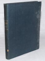 ‘Cricket: A Weekly Record of the Game’. 1885. Volume IV numbers 80-109, 31st January- 24th December 1885. Bound in blue cloth, gilt title to spine, red speckled page edges. Title and contents pages to front. Lacking original wrappers. Complete with one st