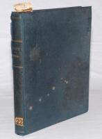 ‘Cricket: A Weekly Record of the Game’. 1888. Volume VII numbers 170-199, 26th January- 27th December 1888. Bound in dark blue cloth, gilt title to spine, red speckled page edges. Title and contents pages to front. Lacking original wrappers. Complete with