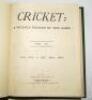 ‘Cricket: A Weekly Record of the Game’. Volume VI. Numbers 140-169 (27th January to 29th December 1887). Bound in modern green cloth, gilt to spine incorrectly titled ‘Volume III’. Title page and contents page to front, lacking original wrappers. Illustra - 2