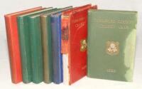 Yorkshire C.C.C. annuals 1925 to 1928, 1934, 1937 and 1938. Original decorative boards, gilt to page block edges of the 1926 edition. Dulling to the gilt titles of the spines of the 1925, 1927 and 1928 editions. The 1925, 1927 and 1928 editions with disco