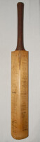 County and representative signed bat 1923. Full size Andrew Sandham ‘Suprex’ bat by R.G. Paget & Son of London. Signed in ink to verso with ninety two signatures including the teams for Gentlemen v Players, probably the match played at Lord’s, 18th- 20th 