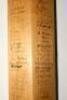 County and representative signed bat 1923. Full size Andrew Sandham &lsquo;Suprex&rsquo; bat by R.G. Paget & Son of London. Signed in ink to verso with ninety two signatures including the teams for Gentlemen v Players, probably the match played at Lord&rsquo;s, 18th- 20th - 3