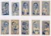 Carreras Turf ‘Famous cricketers’ 1950. Full set of fifty plain back cigarette cards. Twenty six of the cards have been signed by the player featured to card face. - 3