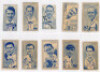 Carreras Turf ‘Famous cricketers’ 1950. Full set of fifty plain back cigarette cards. Twenty six of the cards have been signed by the player featured to card face. - 5