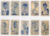 Carreras Turf ‘Famous cricketers’ 1950. Full set of fifty plain back cigarette cards. Twenty six of the cards have been signed by the player featured to card face. - 9