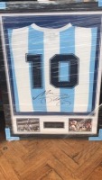 Diego Maradonna Signed And Framed Argentina Shirt Certificate of Authenticity