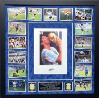 Diego Maradonna Signed And Framed Argentina Display Certificate of Authenticity