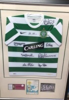 Lisbon Lions Signed And Framed Shirt By 8 Certificate of Authenticity