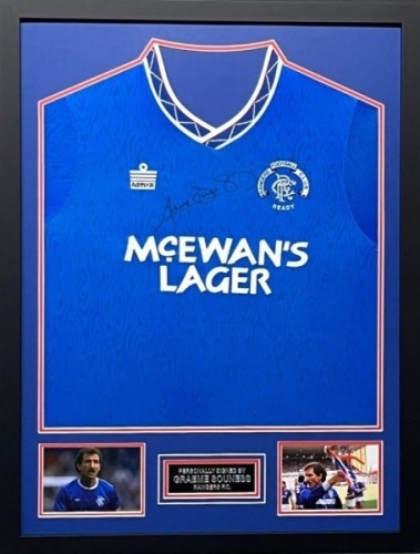 Graeme Souness Signed And Framed Rangers Fc Shirt Certificate of Authenticity