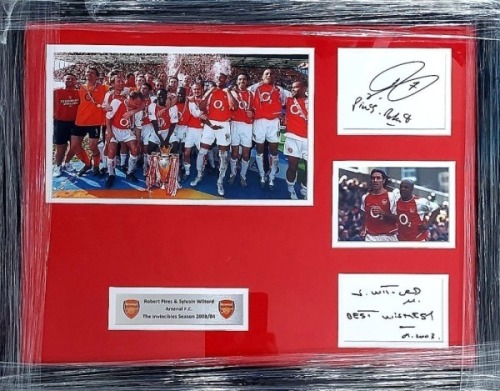 Sylvian Wiltord And Robert Pires Signed And Framed Arsenal Invincibles Display Certificate of Authenticity