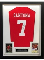 Eric Cantona Signed And Framed Manchester United Shirt Certificate of Authenticity