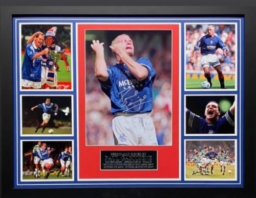Paul 'Gazza' Gascoigne Signed And Framed Rangers Fc Display Certificate of Authenticity