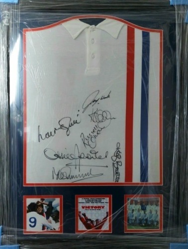 Escape To Victory Signed And Framed Shirt By 7 Certificate of Authenticity