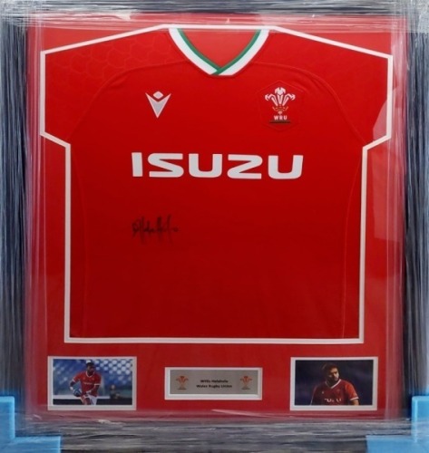 Willis Halaholo Signed And Framed Wales Rugby Shirt Certificate of Authenticity