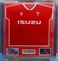 Willis Halaholo Signed And Framed Wales Rugby Shirt Certificate of Authenticity