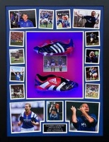 Paul Gascgoine And Ally Mccoist Signed Boots In A Rangers Fc Led Framed Display Certificate of Authenticity