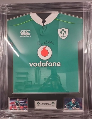 Rhys Ruddock Signed And Framed Ireland Rugby Shirt Certificate of Authenticity