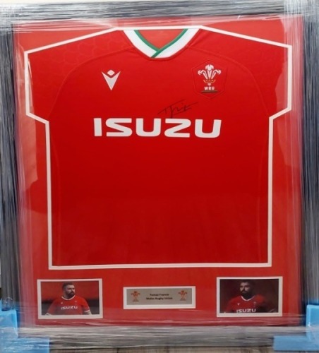 Tomos Francis Signed And Framed Wales Rugby Shirt Certificate of Authenticity