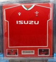 Tomos Francis Signed And Framed Wales Rugby Shirt Certificate of Authenticity