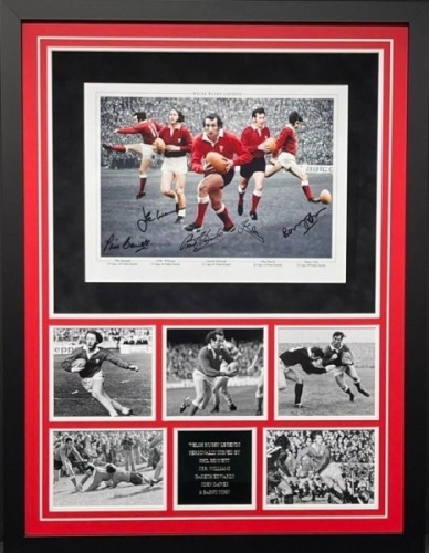 Welsh Legions Signed And Framed Rugby Display By 5 Certificate of Authenticity