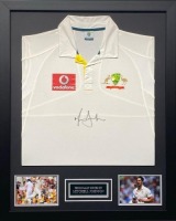 Mitchell Johnson Signed And Framed Australia Cricket Shirt CCertificate of Authenticity