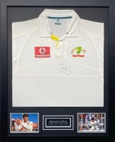 Steve Waugh Signed And Framed Australis Cricket Shirt Certificate of Authenticity