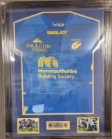 Dragons Signed And Framed Rugby Shirt Certificate of Authenticity