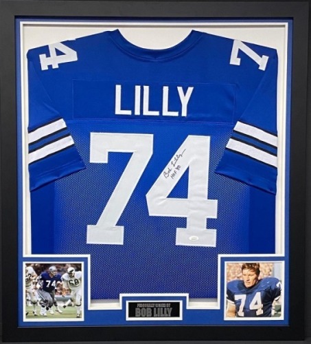 Bob Lilly Signed And Framed Nfl Jersey Certificate of Authenticity