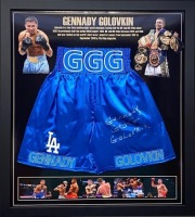 Gennady Ggg Golovkin Signed And Framed Shorts Certificate of Authenticity